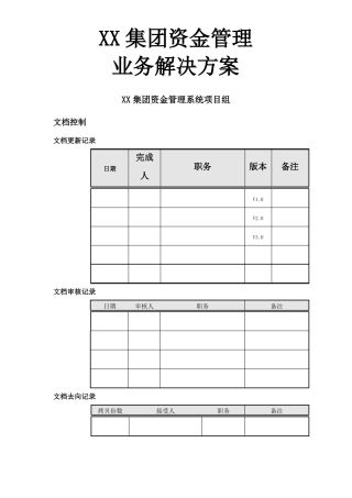 XX集团资金管理系统业务解决方案V0