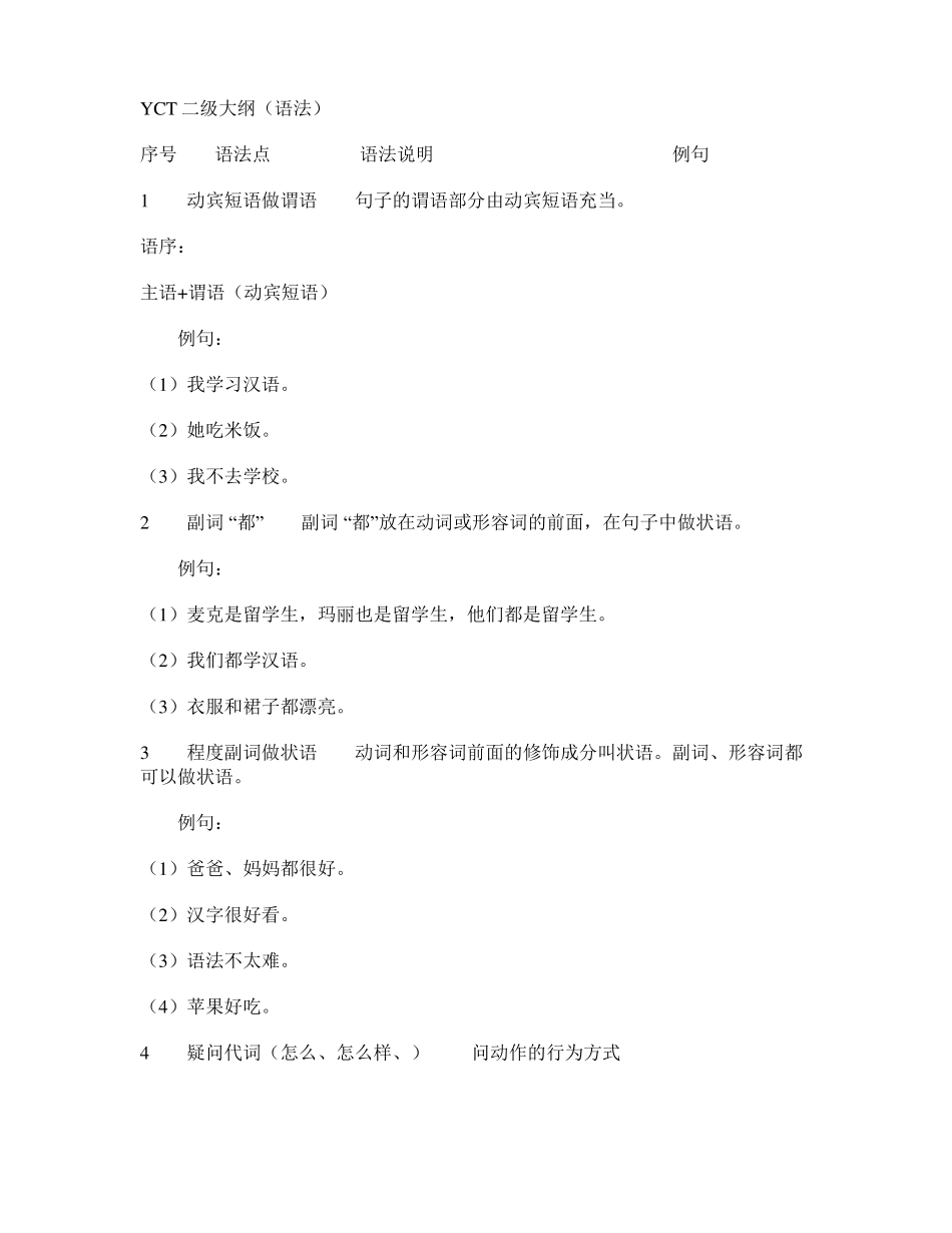 YCT二级大纲语法_第1页