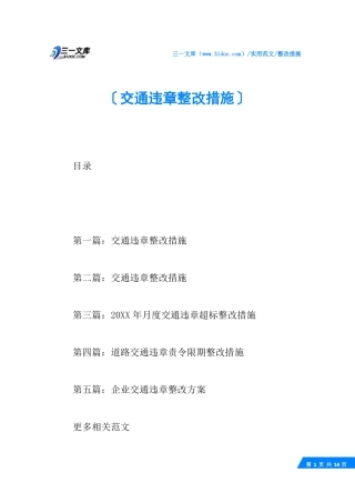 √交通违章整改措施