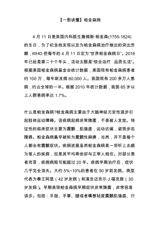 【一图读懂】帕金森病