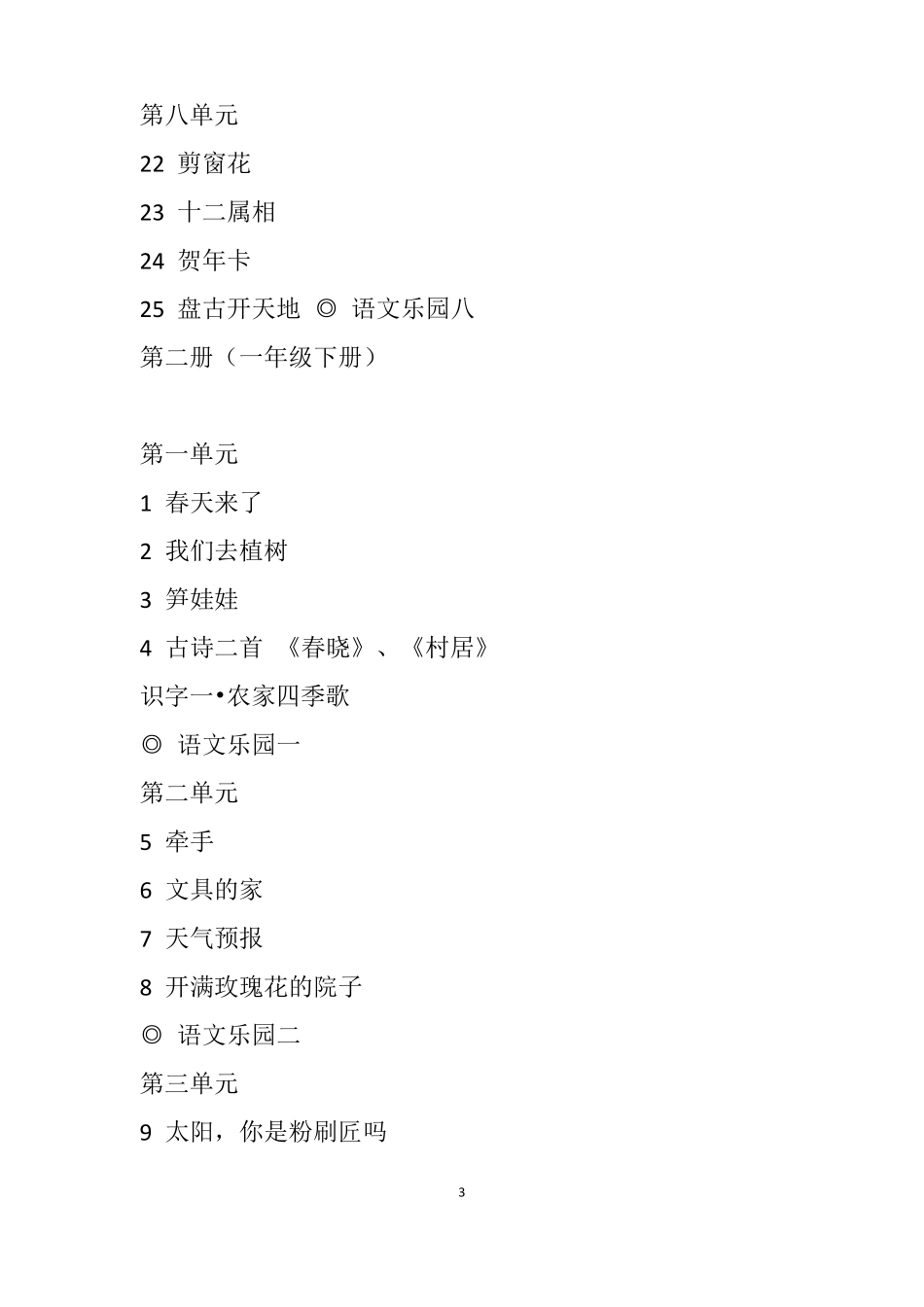 【中小学课本目录】小学语文A版_第3页