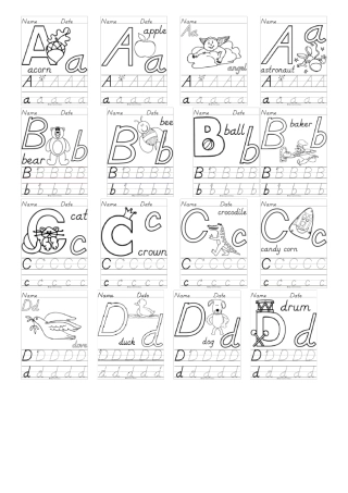 【幼儿用】26个英文字母大小写手写体可描红