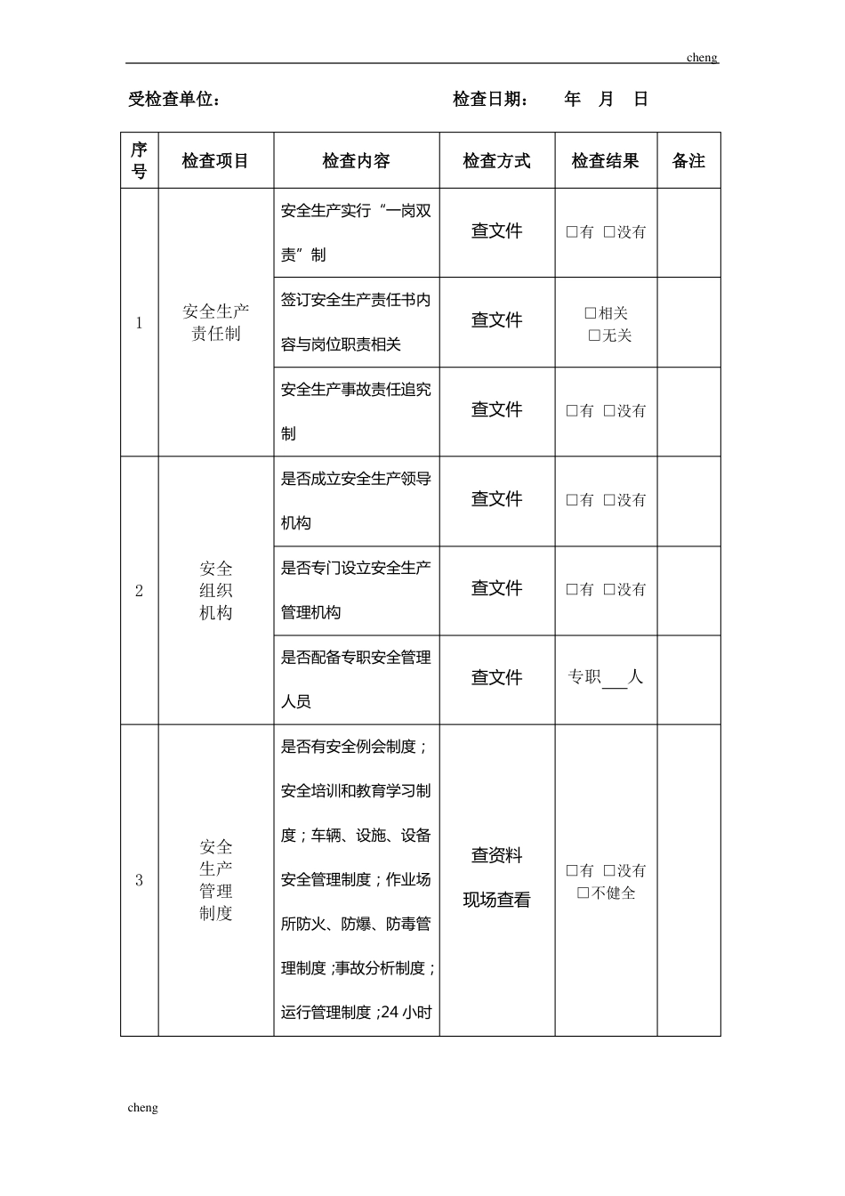【道路运输】危险品货物运输企业安全检查表_第2页