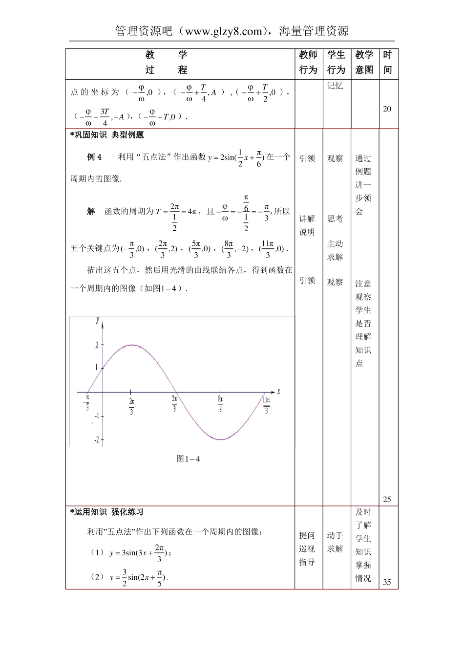 【高教版】中职数学拓展模块：2正弦型函数教学设计_第3页