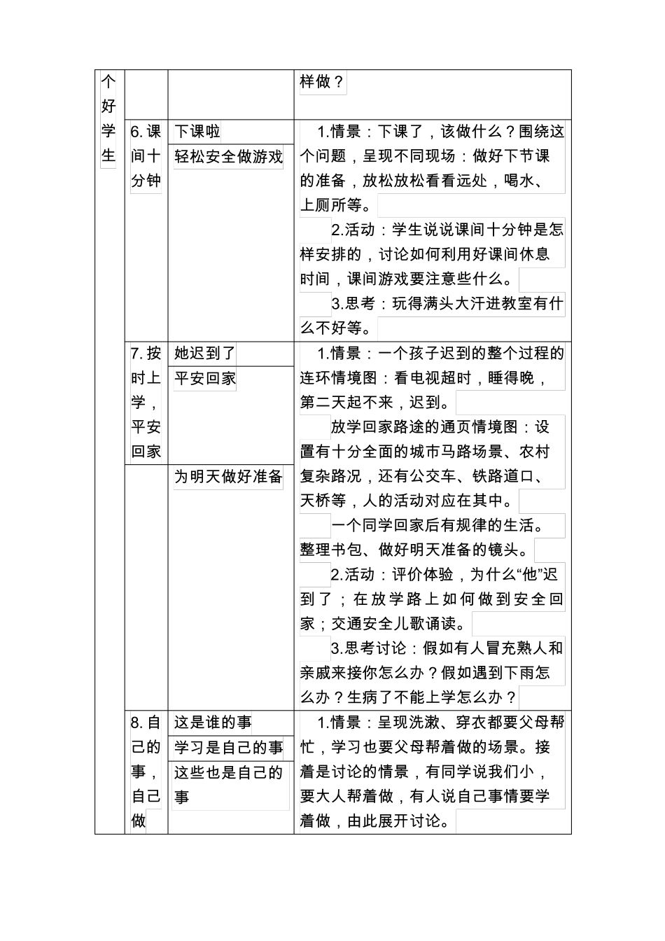 一上道德与法治单元备课_第2页