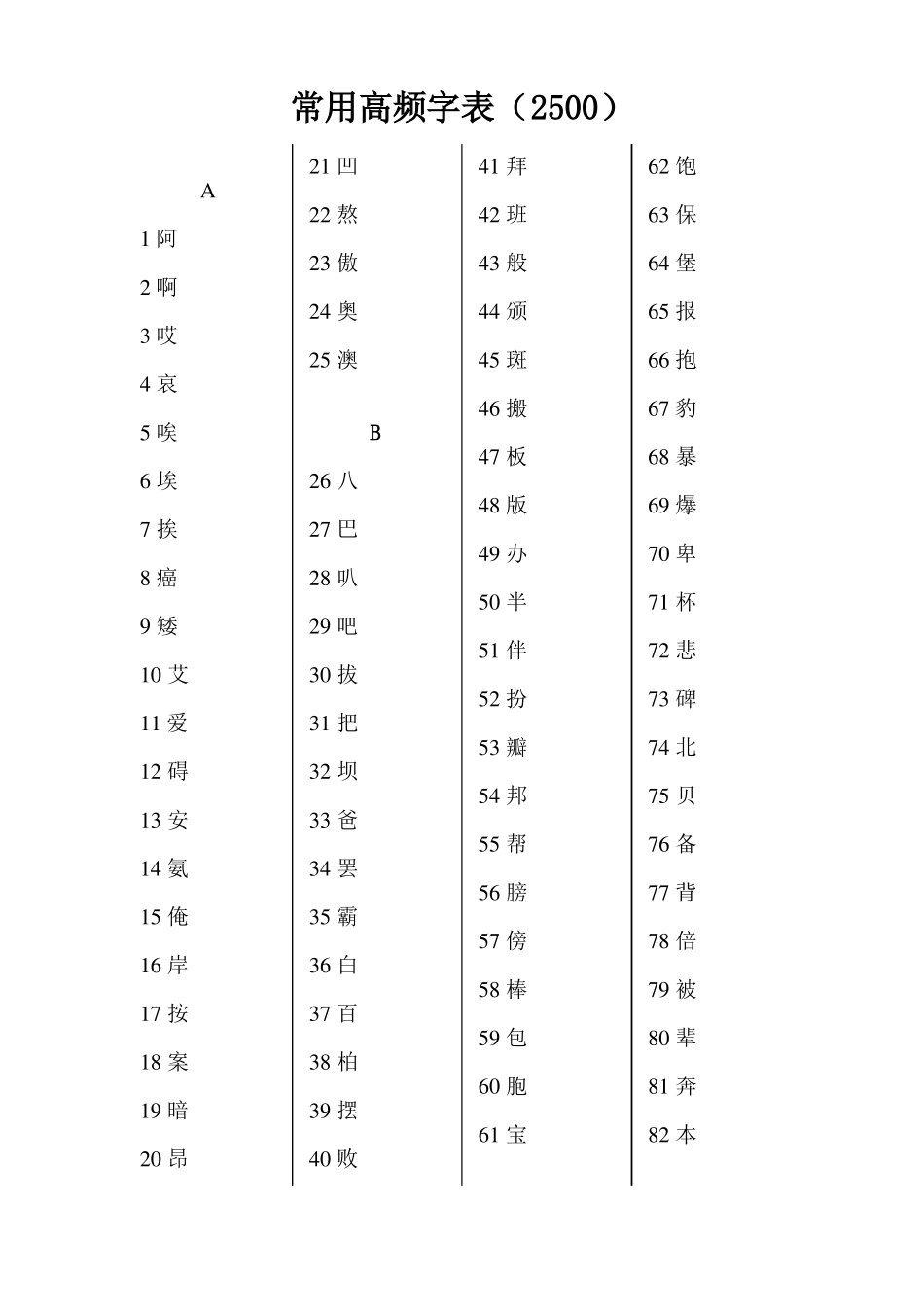 一年级识字量测查表_第2页
