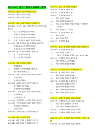 一建建设工程项目管理目录