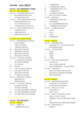 一建机电实务目录