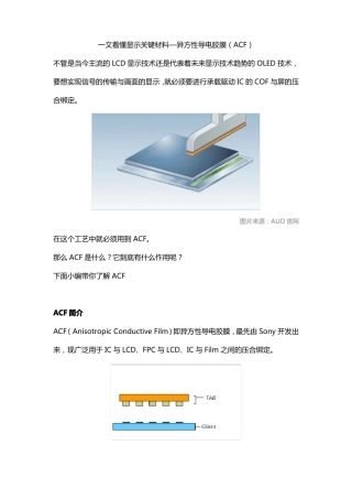 一文看懂显示关键材料—异方性导电胶膜ACF