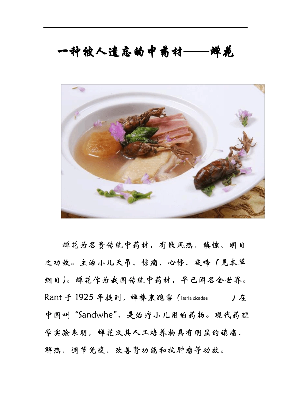 一种被人遗忘的中药材—蝉花_第1页