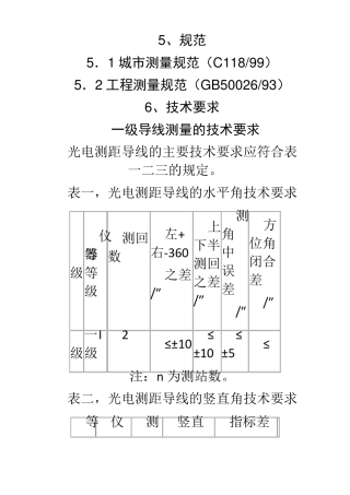 一级导线测量施测方法