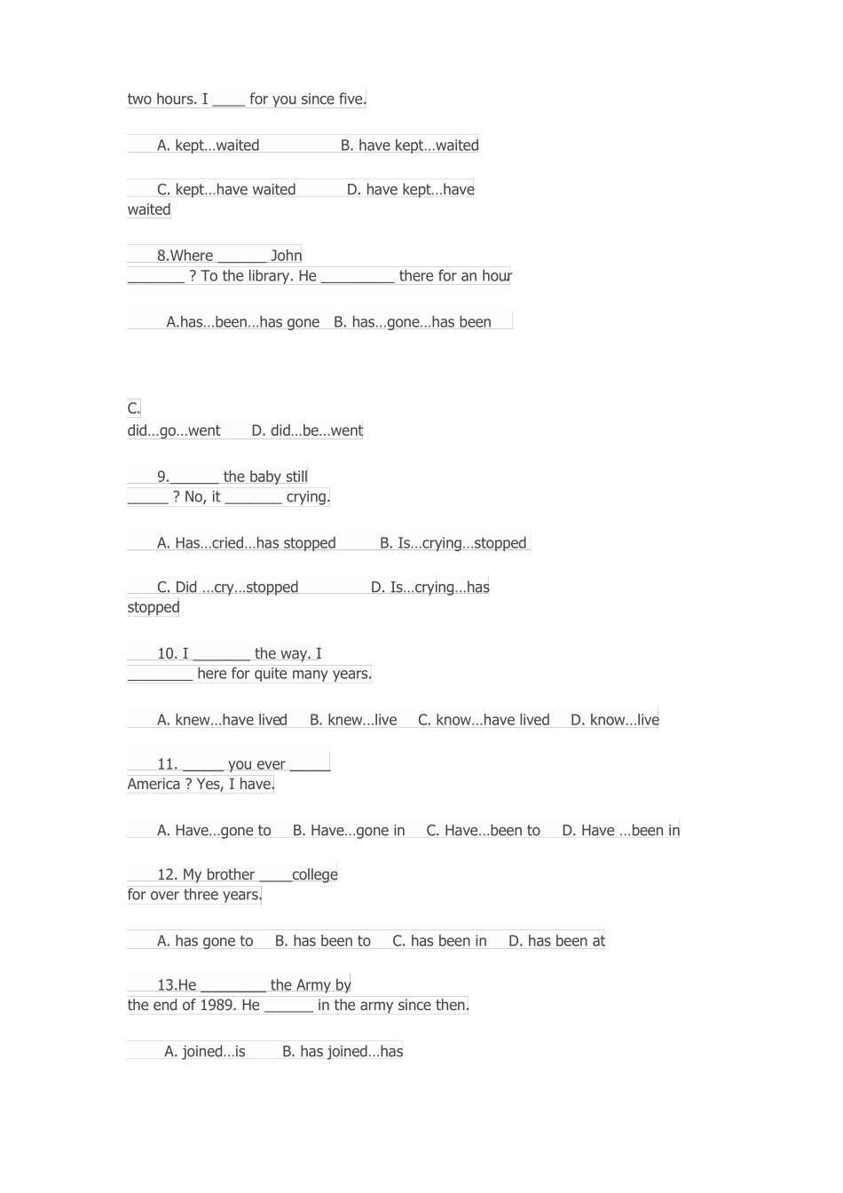 一般过去时,现在完成时练习及答案_第3页