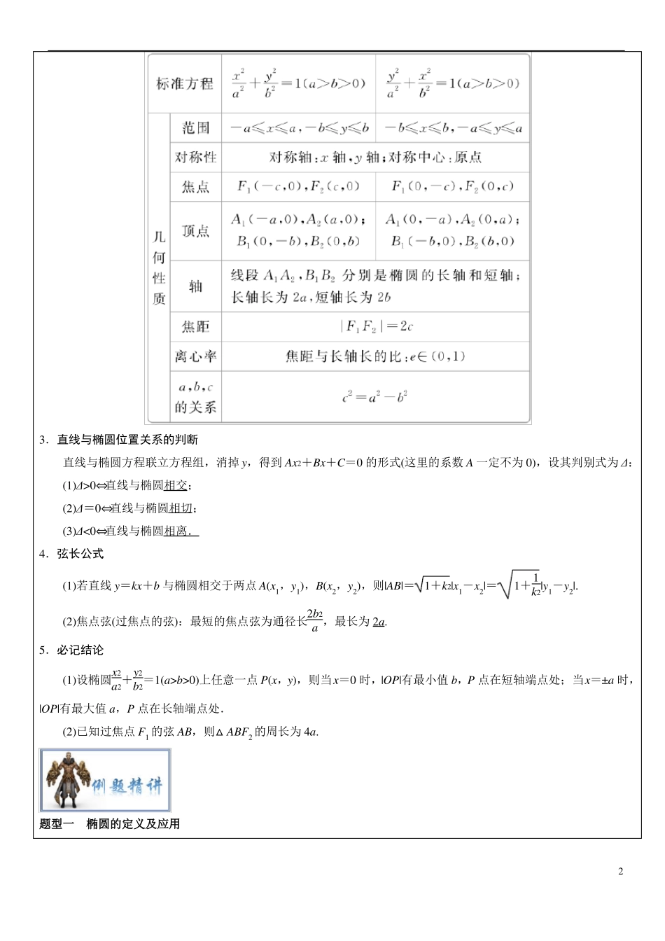 一轮复习：椭圆_第2页