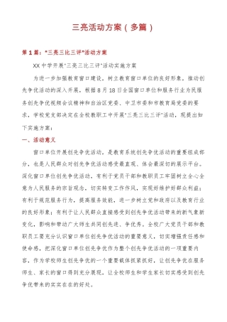 三亮活动方案多篇