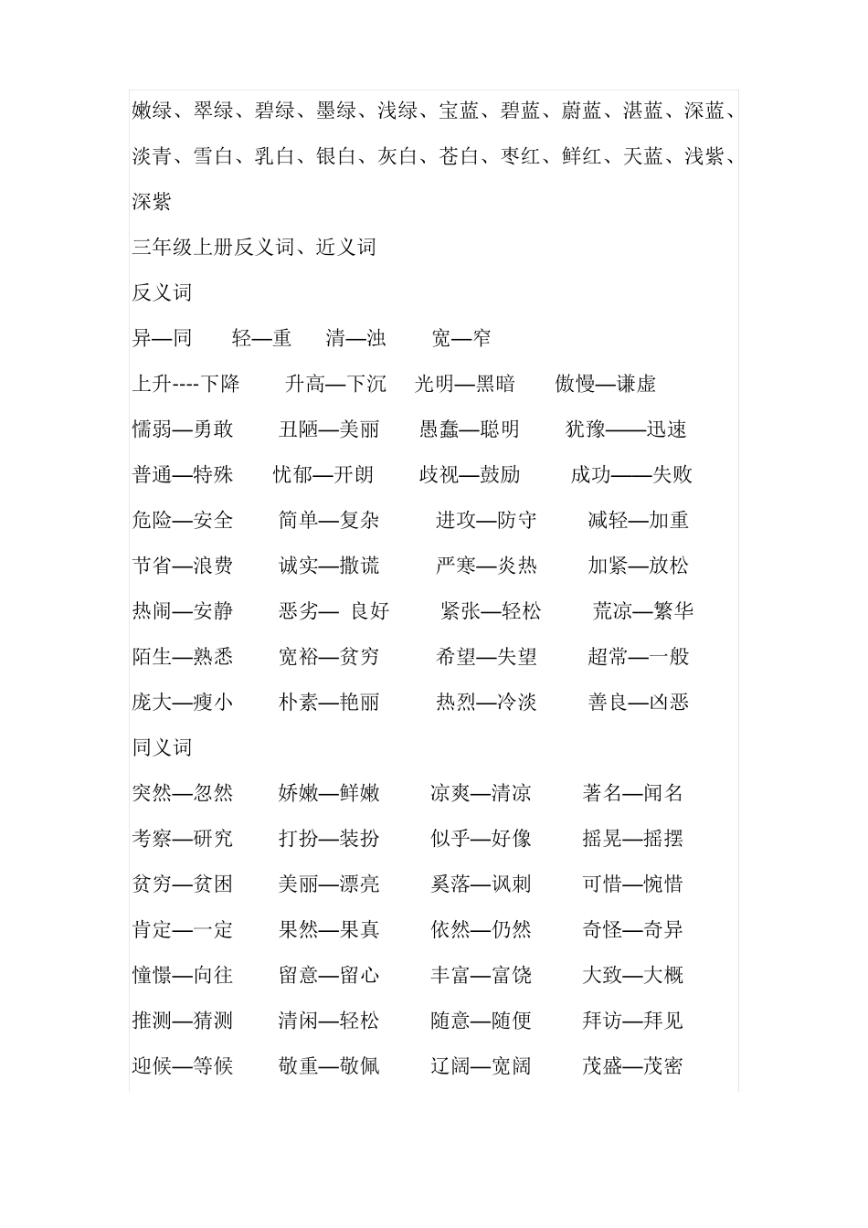 三年级语文上册词语归类_第3页