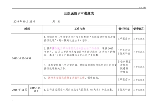 三甲医院评审进度表模版