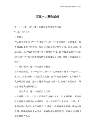 三重一大整改措施_0