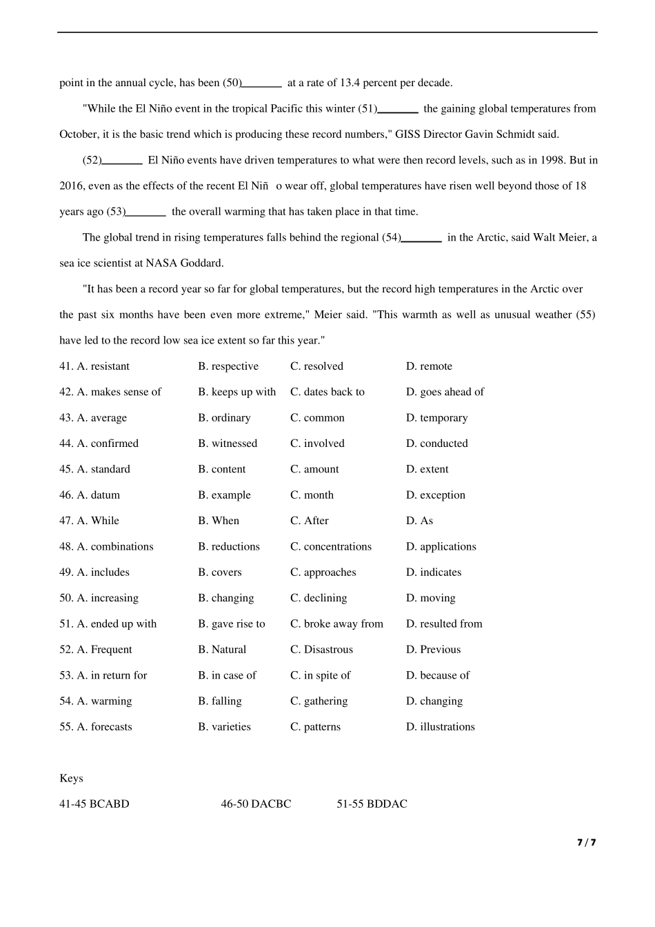 上海2012017学年高三英语一模二模--完型填空--环保类3篇_第2页