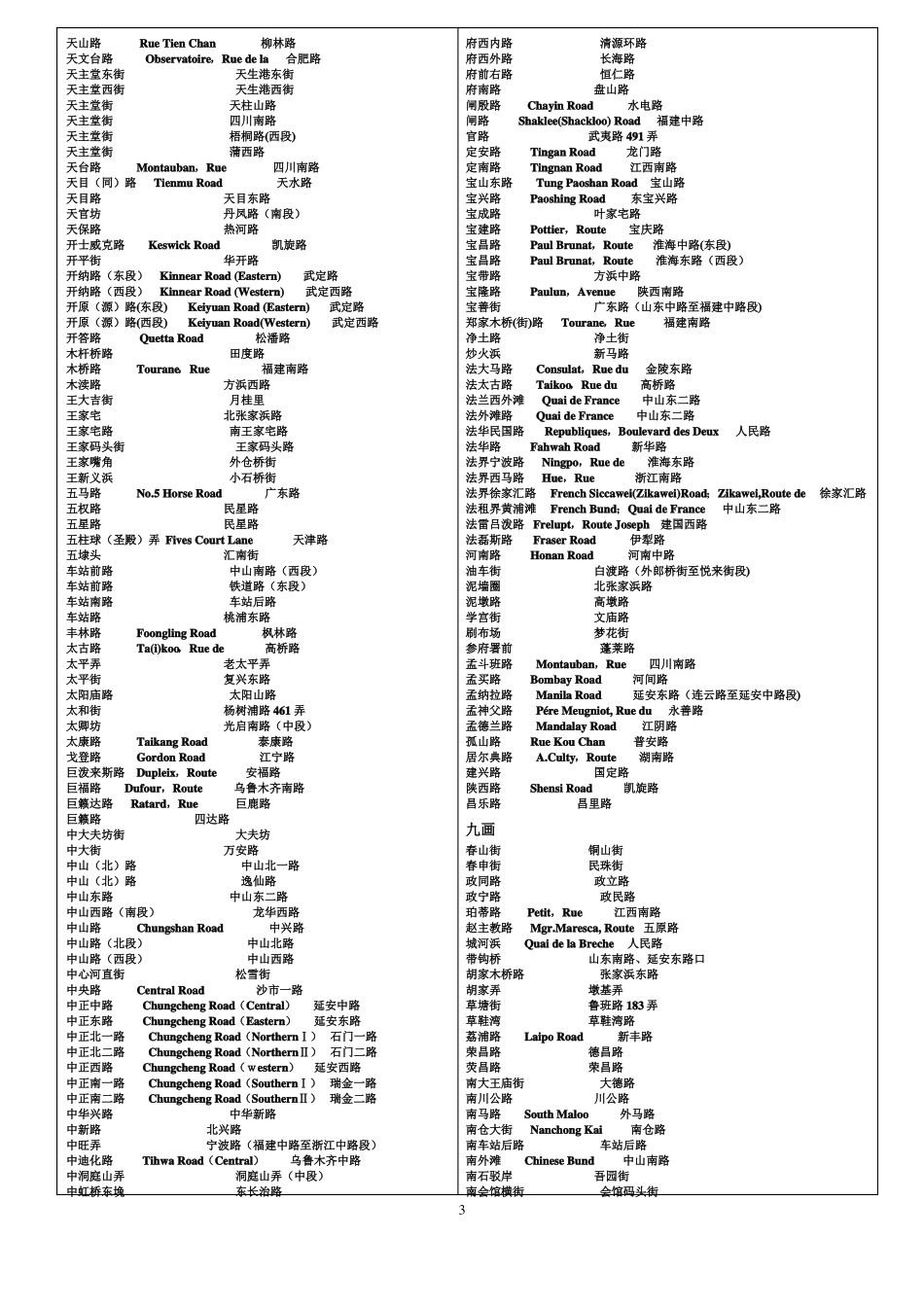 上海新旧路名对照_第3页