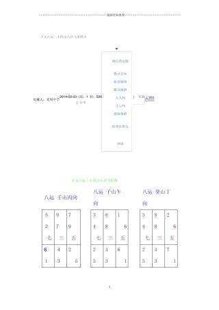 下元八运二十四山九宫飞星图1精编版