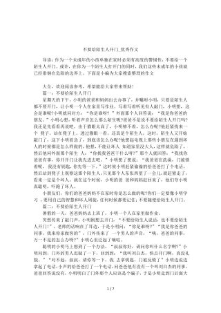 不要给陌生人开门_优秀作文