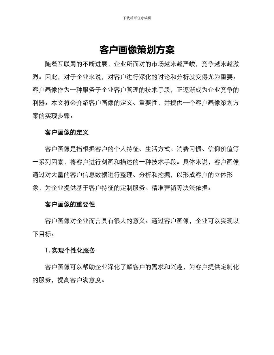 客户画像策划方案_第1页