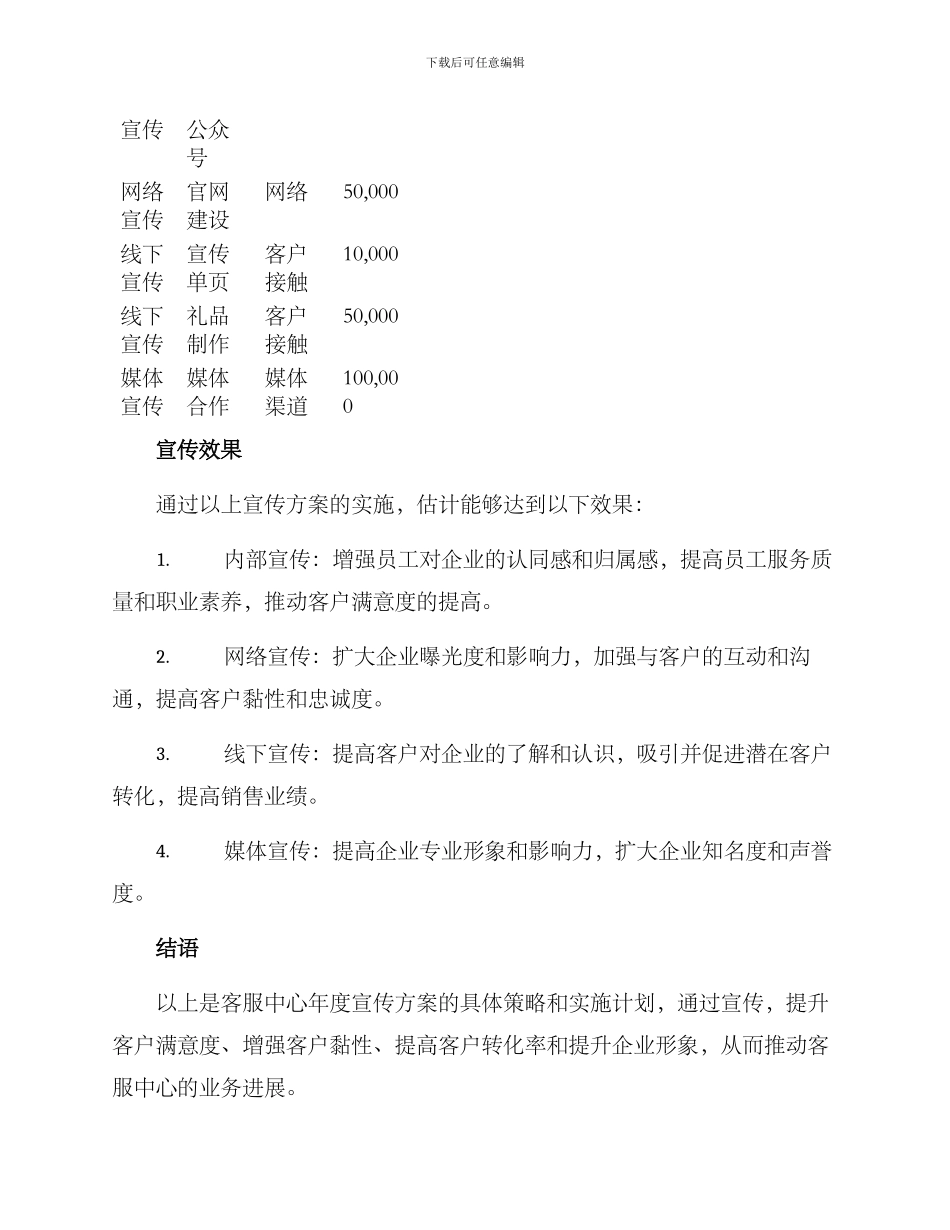 客服中心年度宣传方案_第3页