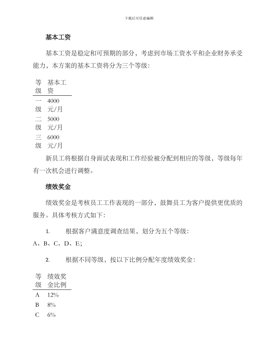 客服工资薪酬方案_第2页