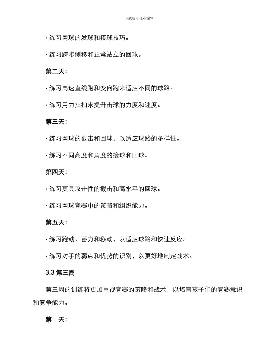 少儿网球训练规划方案_第3页