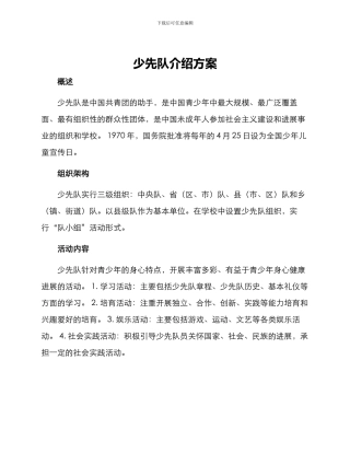 少先队介绍方案