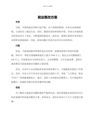 就业整改方案
