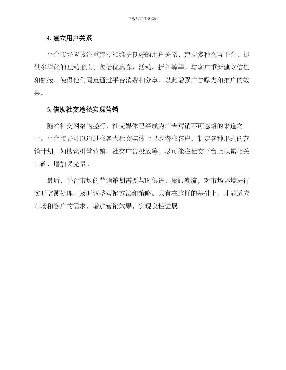 平台市场营销策划方案_第2页