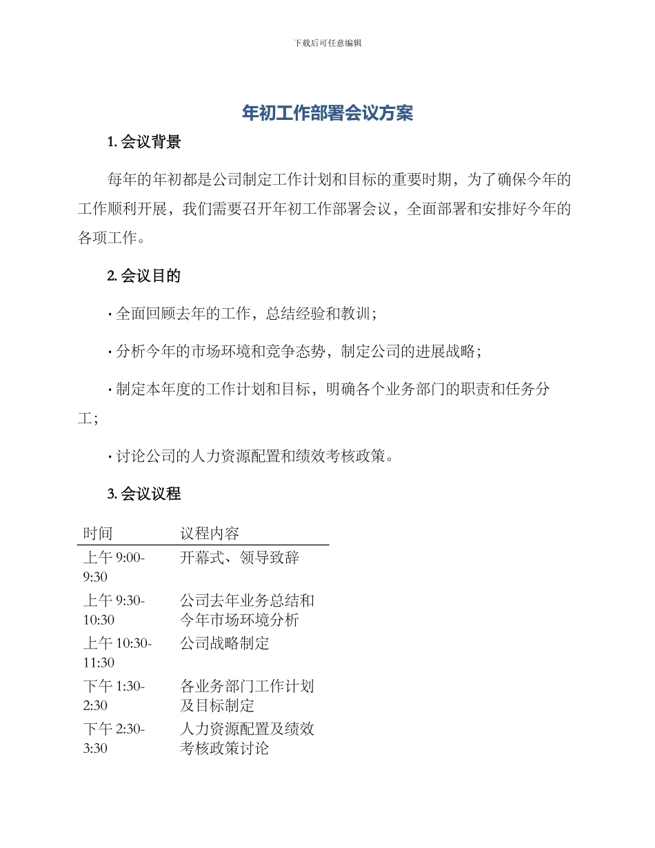 年初工作部署会议方案_第1页