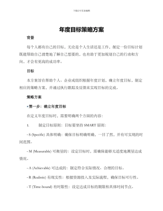 年度目标策略方案