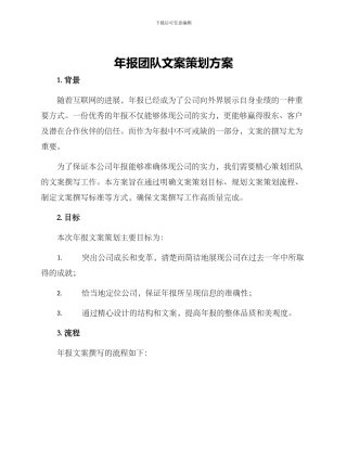 年报团队文案策划方案
