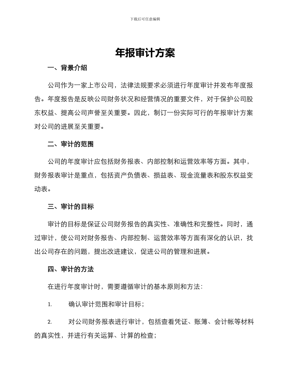 年报审计方案_第1页