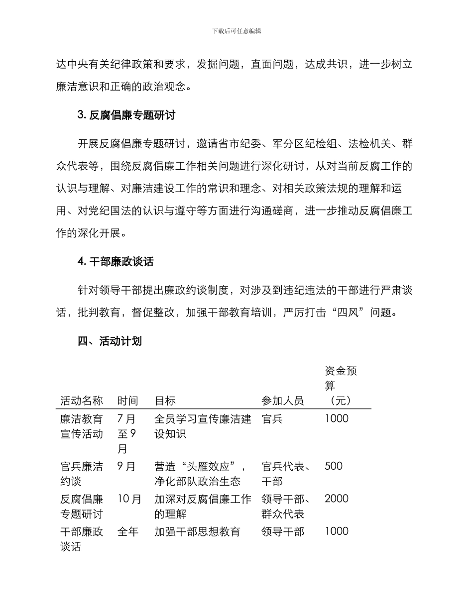 廉洁主题单位活动方案_第2页