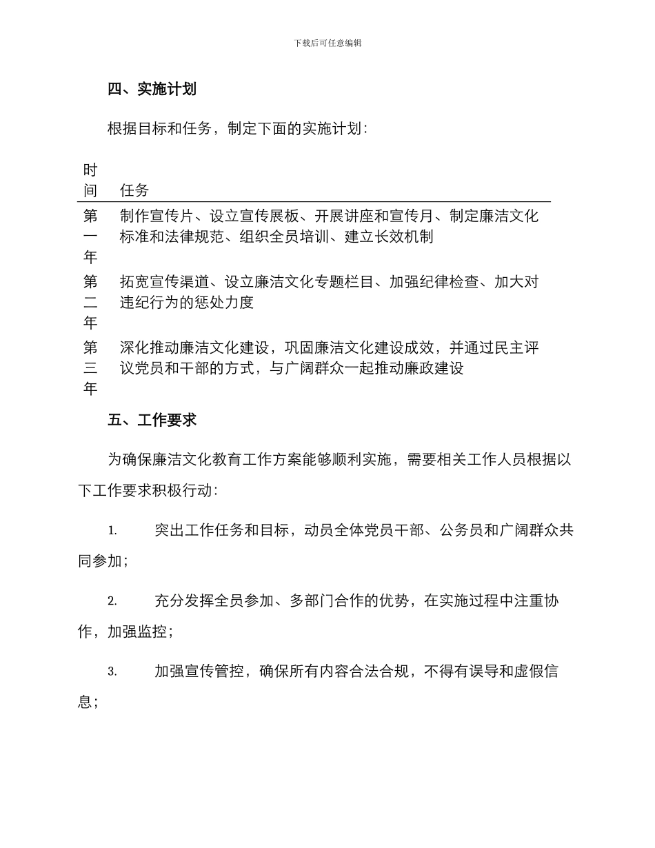 廉洁文化教育工作方案_第3页