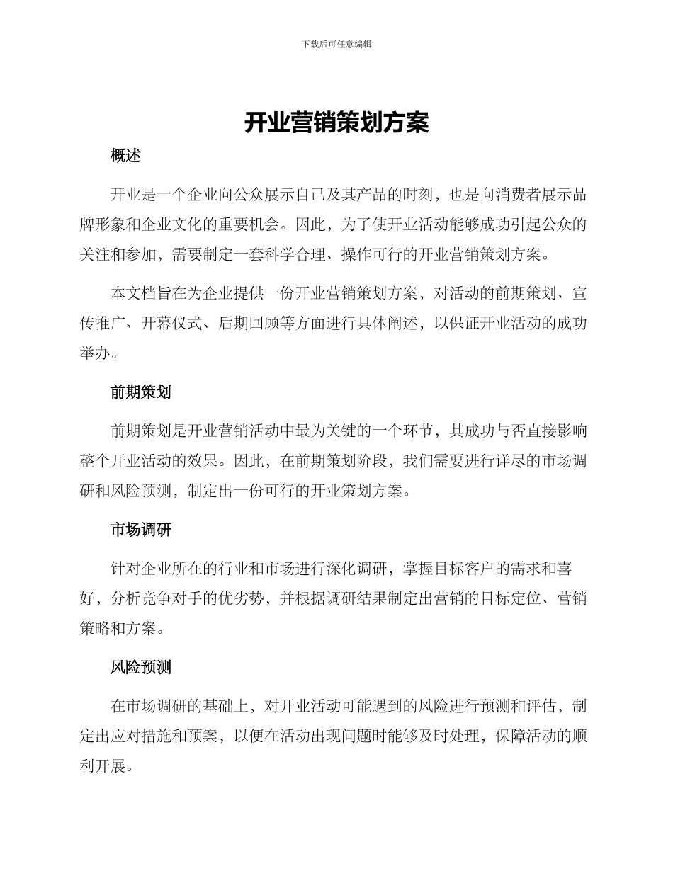 开业营销策划方案_第1页