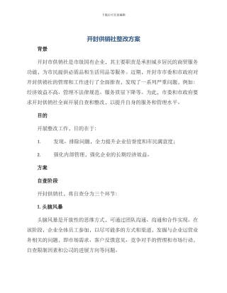 开封供销社整改方案