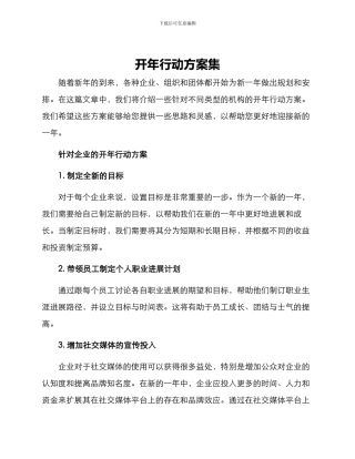 开年行动方案集