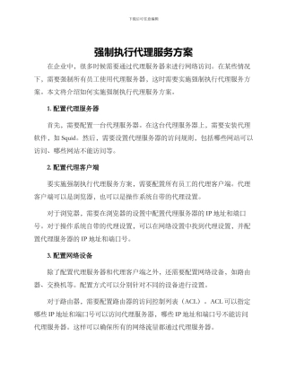 强制执行代理服务方案