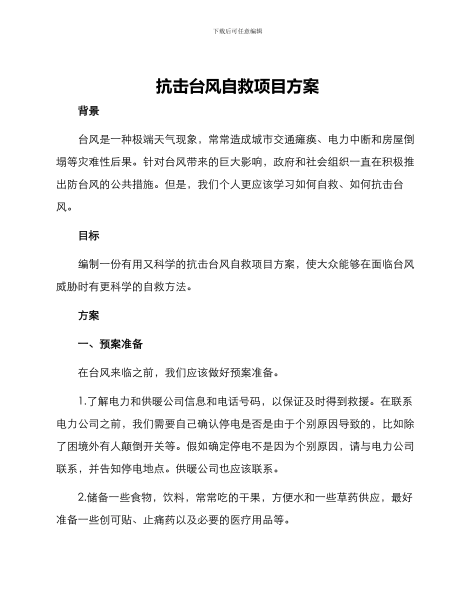 抗击台风自救项目方案_第1页