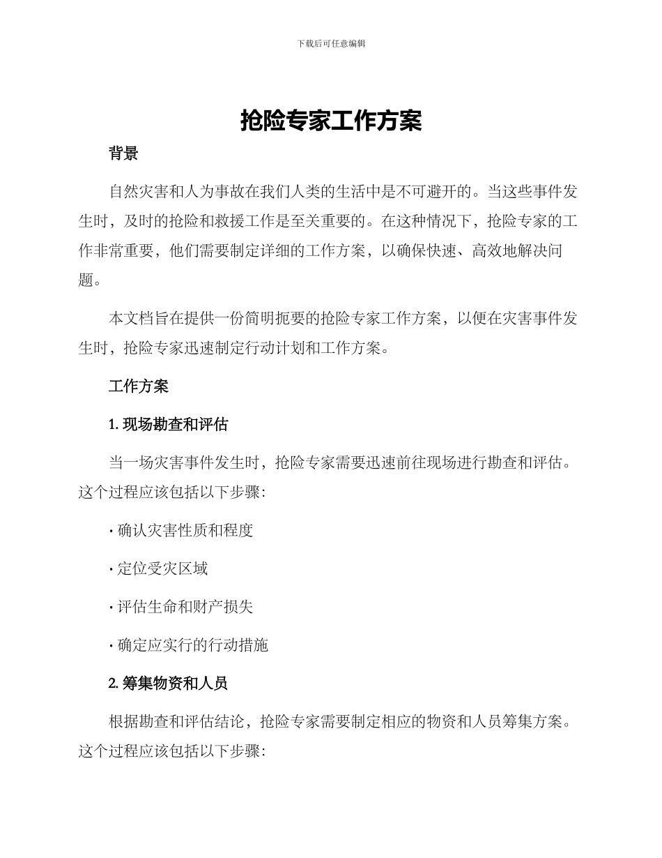 抢险专家工作方案_第1页