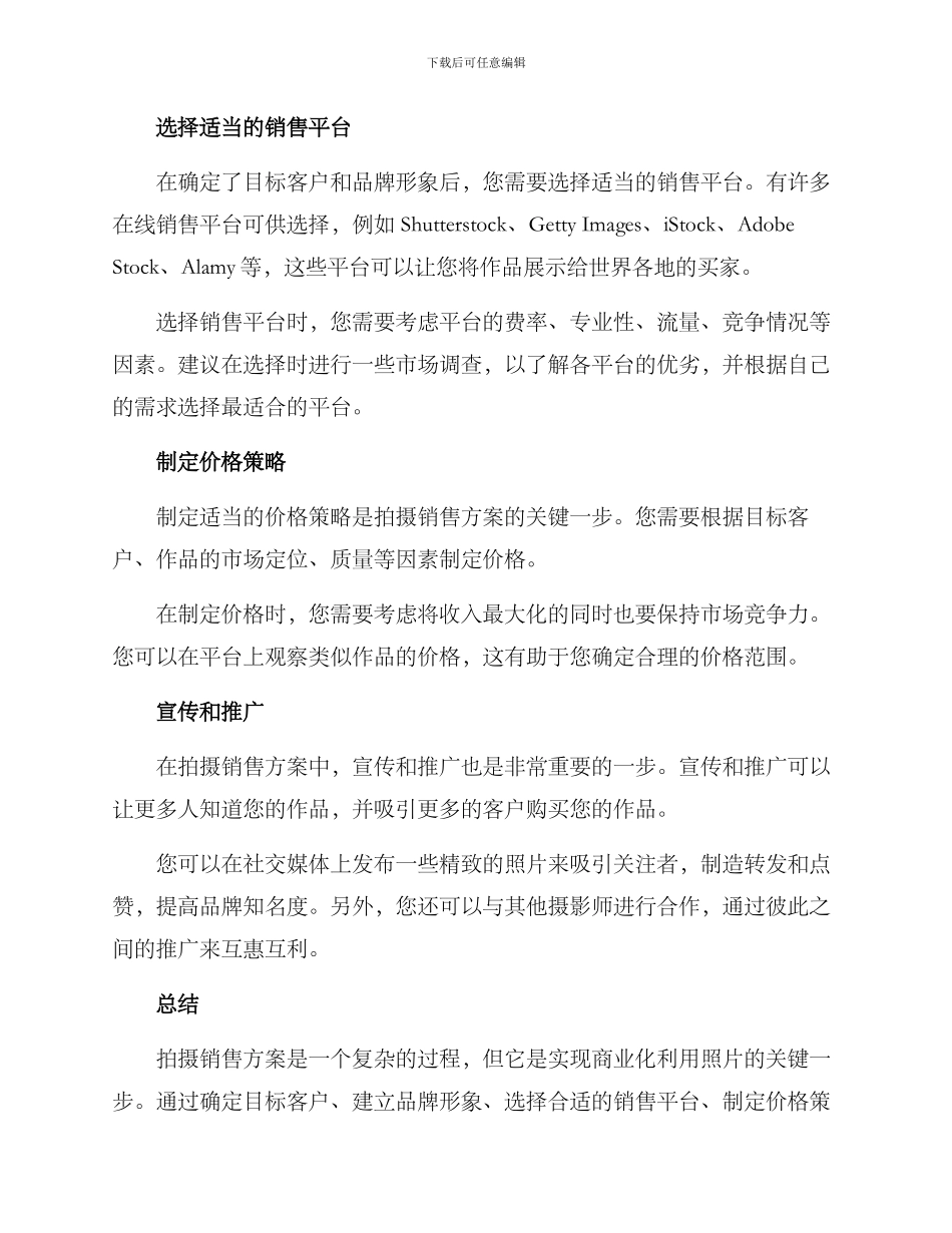 拍摄销售方案_第2页