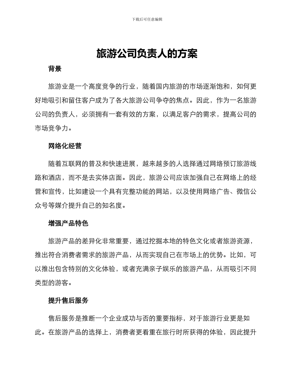 旅游公司负责人的方案_第1页