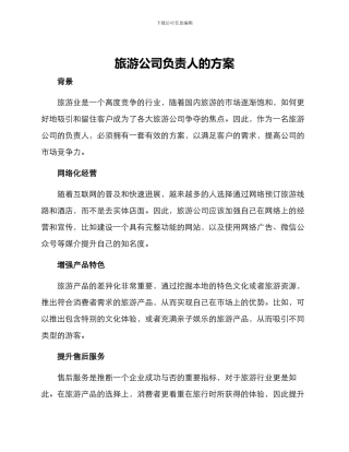 旅游公司负责人的方案
