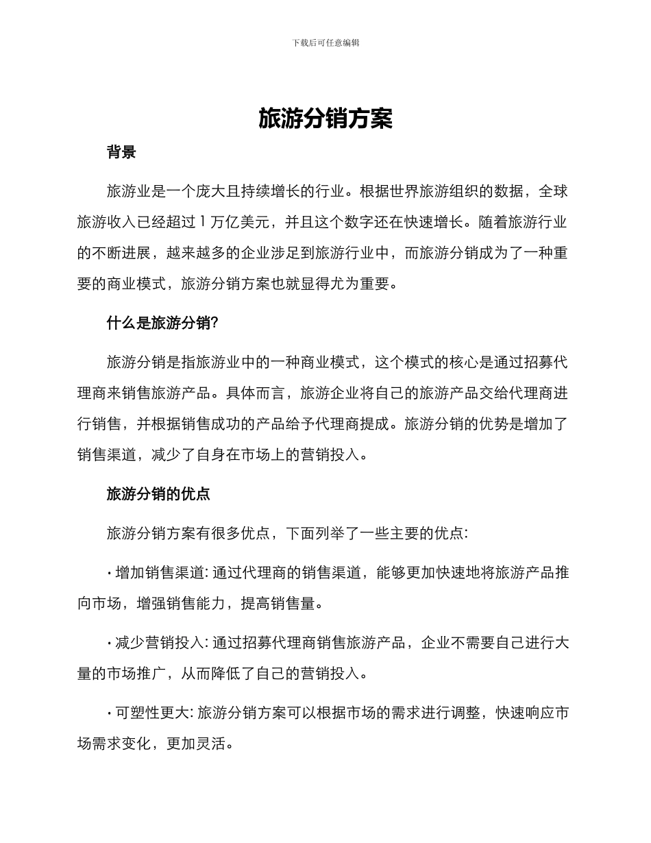 旅游分销方案_第1页