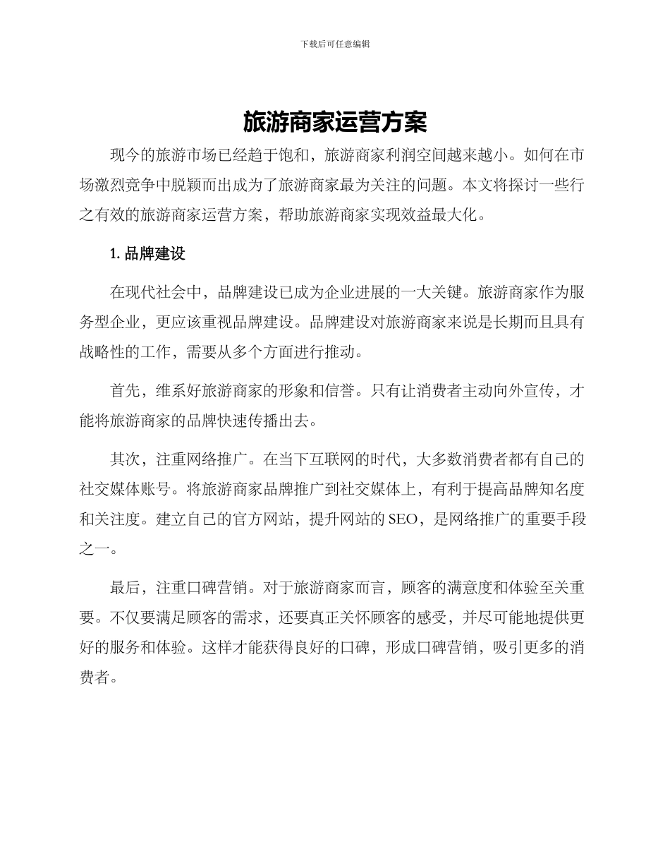 旅游商家运营方案_第1页