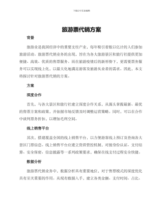 旅游票代销方案